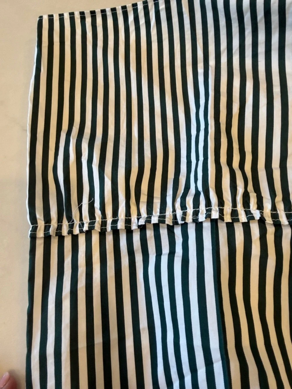 Hill House the Ellie Nap Dress Green  Striped Tiered Sundress - Picture 6 of 7